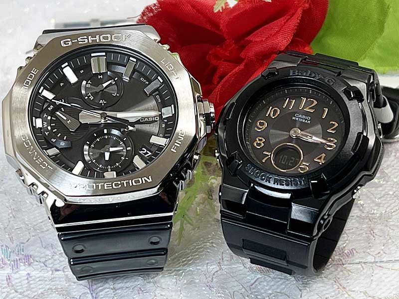 ペアウォッチ g-ショック 恋人たちのGショックペアウォッチ人気 婚約 夫婦 高級 クリスマス プレゼント おすすめ G-SHOCK BABY-G カシオ 2本セット 電波ソーラー GMC-B2100Y-1AJFBGA-1100DC-1AJF 手書きのメッセージお付けいたします 誕生日 お祝い