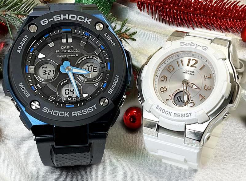 ペアウオッチ gショック恋人たちのGショック ペアウォッチ 電波ソーラー gショック G-SHOCK BABY-G 人気 婚約　夫婦 高級 クリスマス プレゼント おすすめカシオ 2本セット アナデジ GST-W300G-1A2JFBGA-1100-7B2JF