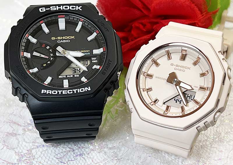 恋人たちのGショック ペアウオッチ G-SHOCK BABY-G カシオ 2本セット gショックメタルシリーズ GA-2100RL-1AJFGMA-P2110-4AJF電池式 アナデジ 誕生日 御祝い還暦 銀婚式　結婚記念日バレンタイン 婚約 人気 婚約　夫婦 高級　クリスマス プレゼント おすすめ