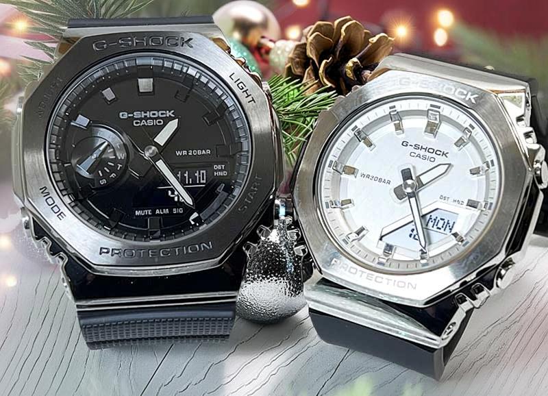ペアウオッチ gショック恋人たちのGショック ペアウオッチgショック 人気 婚約　夫婦 高級　クリスマス プレゼント おすすめ G-SHOCK カシオ 2本セット gショック GM-2100BB-1AJFGM-S2110-1A7JF 電池式 誕生日 御祝い 銀婚式　結婚記念日
