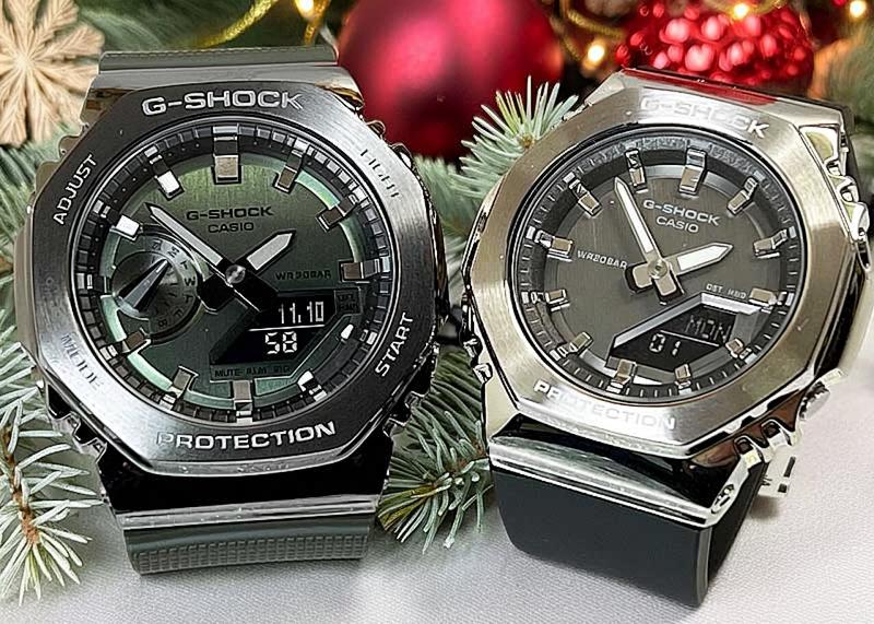 ペアウオッチ gショック恋人たちのGショック ペアウオッチgショック 人気 婚約　夫婦 高級　クリスマス プレゼント おすすめ G-SHOCK カシオ 2本セット gショック GM-2100BB-1AJFGM-S2110-1A1JF 電池式 誕生日 御祝い 銀婚式　結婚記念日