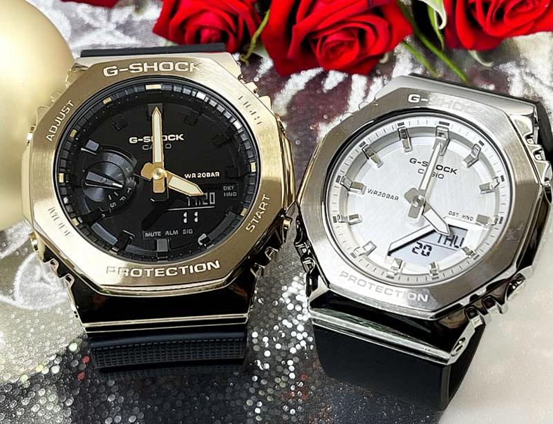 恋人たちのGショック ペアウオッチ G-SHOCK カシオ 2本セット gショック アナデジ 電池式 GM-2100G-1A9JFGM-S2110-1A7JF g-shock ペアウオッチ 誕生日 御祝い 銀婚式 結婚記念日 婚約 婚約 夫婦 高級 クリスマス プレゼント