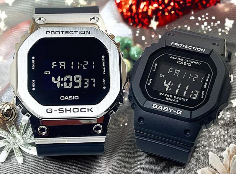 恋人たちのGショック ペアウオッチ G-SHOCK BABY-G ペア腕時計 カシオ 2本セット GM-5600U-1JFBGD-565U-1JF 電池式 アナデジ デジタル 人気 婚約　夫婦 高級　クリスマス プレゼント おすすめ誕生日 御祝い還暦 銀婚式　結婚記念日　バレンタイン 婚約
