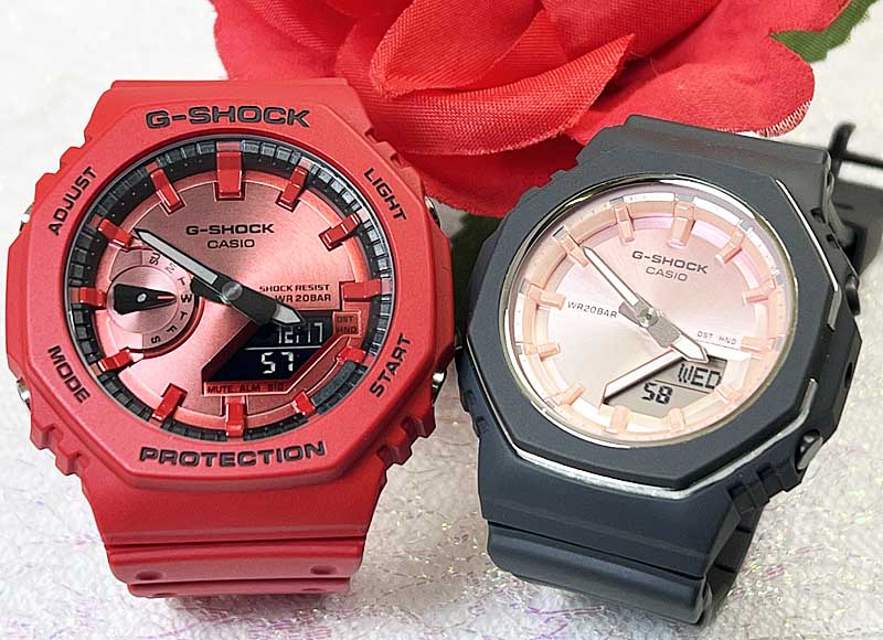 【2000円クーポン対象】恋人たちのGショック ペアウオッチ G-SHOCK BABY-G ペア腕時計 カシオ 2本セット GA-2100RRB-4AJFGMA-P2110SC-4AJF プレゼント ラッピング無料 メッセージカード クリスマス プレゼント 誕生日 御祝い 還暦 銀婚式 結婚記念日 婚約 夫婦