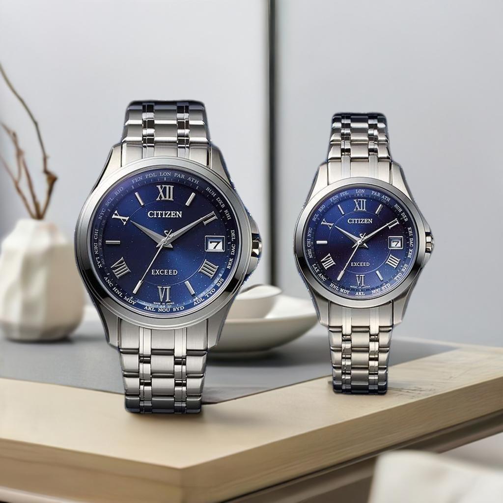 シチズン エクシード 腕時計 CITIZEN EXCEED エコドライブ電波時計 ペアウオッチ 2本セット チタン製 アナログ CB1080-52L EC112...