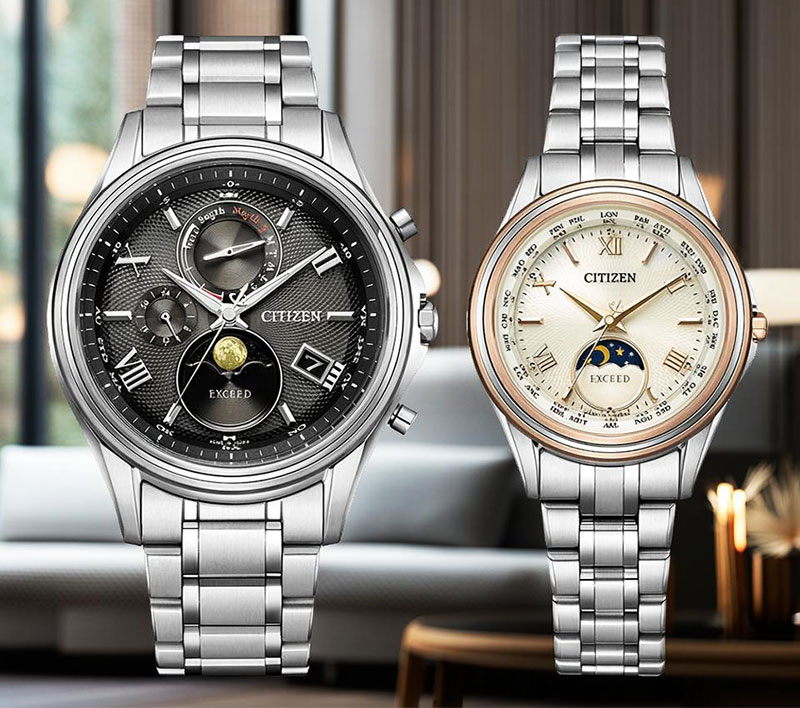 シチズン エクシード 腕時計 CITIZEN EXCEED エコドライブ電波時計 ペアウオッチ 2本セット チタン製 アナログ BY1020-61E 月齢自動計...