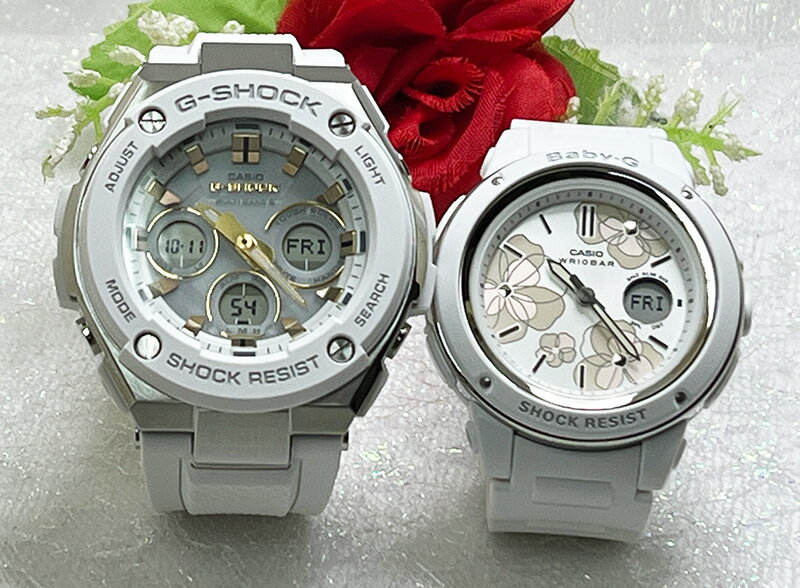 恋人たちのGショックペアウォッチ gショック 人気 婚約 夫婦 高級 クリスマス プレゼント おすすめG-SHOCK BABY-G カシオ 2本セット G-MS 電波ソーラー クォーツ GST-W300-7AJF BGA-150FL-7AJF