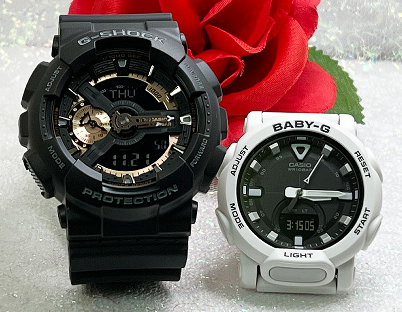 ペアウオッチ gショック恋人たちのGショック ペアウオッチ Gショック G-SHOCK BABY-G ペア腕時計 カシオ 2本セット アナデジ GA-110RG-1AJF BGA-310-7A2JF 誕生日 御祝い 還暦 銀婚式 結婚記念日 バレンタイン 婚約 夫婦 高級 クリスマス プレゼント