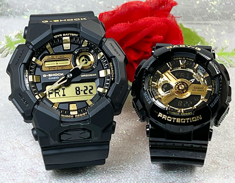 恋人たちのGショック ペアウオッチ G-SHOCK BABY-G ペア腕時計 カシオ 2本セット gショック ベビーg GA-010GB-1A9JF BA-110X-1AJF ラッピング無料 クリスマス プレゼント 誕生日 御祝い 還暦 銀婚式 結婚記念日 婚約