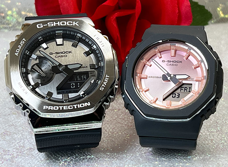 恋人たちのGショック ペアウオッチ G-SHOCK BABY-G ペア腕時計 カシオ 2本セット GM-2100-1AJF GMA-P2110SC-4AJF プレゼント ラッピング無料 メッセージカード クリスマス プレゼント 誕生日 御祝い 還暦 銀婚式 結婚記念日 婚約 夫婦