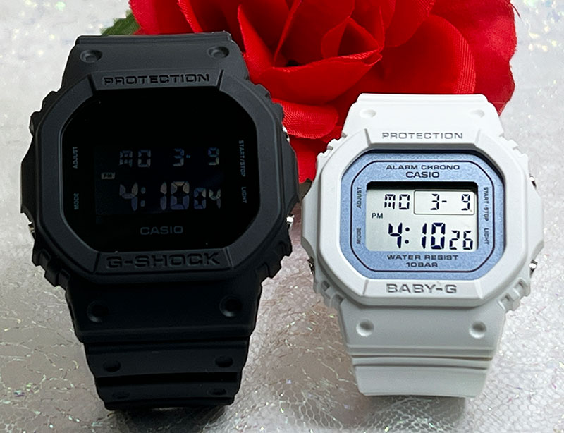 【あなたと刻む、これからの時間】ペアウォッチ gショック恋人たちのGショック ペアウオッチ G-SHOCK BABY-G ペア腕時計 カシオ 2本セット DW-5600UBB-1JF BGD-565SC-2BJF デジタル クリスマス 誕生日 御祝い 銀婚式 結婚記念日 婚約 夫婦