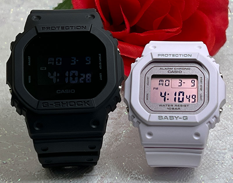 【あなたと刻む、これからの時間】ペアウォッチ gショック恋人たちのGショック ペアウオッチ G-SHOCK BABY-G ペア腕時計 カシオ 2本セット DW-5600UBB-1JF BGD-565SC-4BJF デジタル クリスマス 誕生日 御祝い 銀婚式 結婚記念日 婚約 夫婦