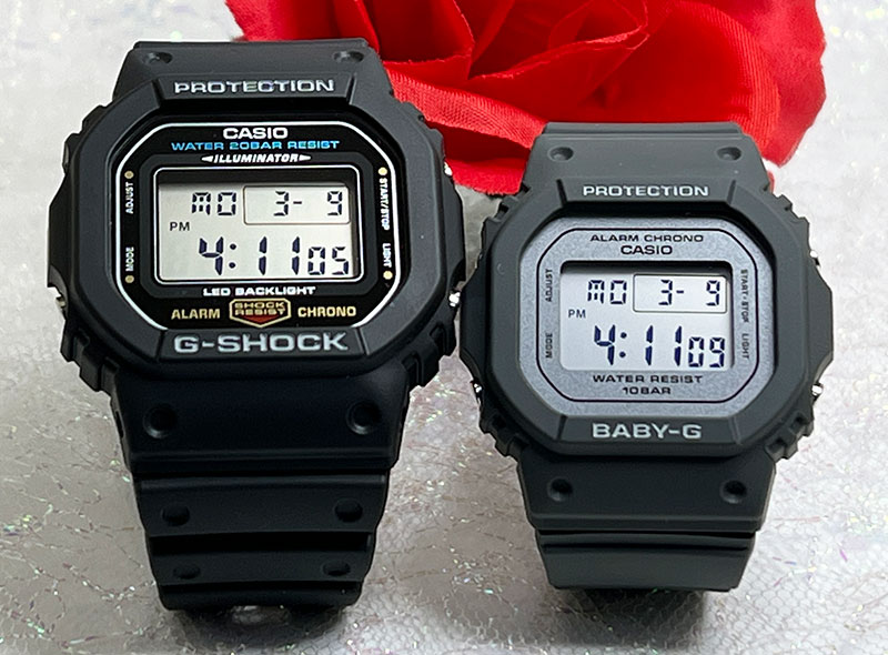 【あなたと刻む、これからの時間】ペアウォッチ gショック恋人たちのGショック ペアウオッチ G-SHOCK BABY-G ペア腕時計 カシオ 2本セット DW-5600UE-1JF BGD-565SC-1JF デジタル クリスマス 誕生日 御祝い 銀婚式 結婚記念日 婚約 夫婦
