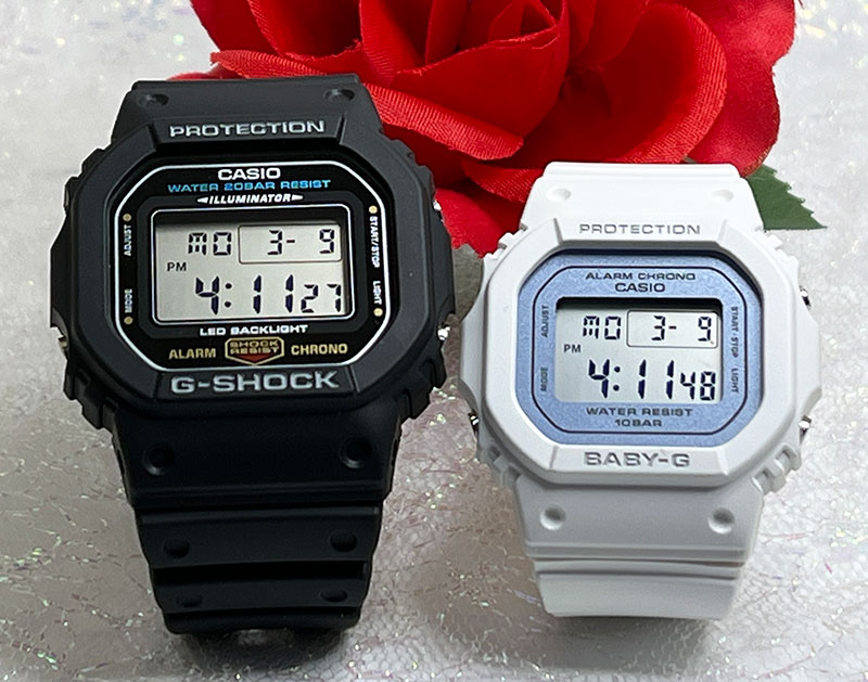 【あなたと刻む、これからの時間】ペアウォッチ gショック恋人たちのGショック ペアウオッチ G-SHOCK BABY-G ペア腕時計 カシオ 2本セット DW-5600UE-1JF BGD-565SC-2BJF デジタル クリスマス 誕生日 御祝い 銀婚式 結婚記念日 婚約 夫婦