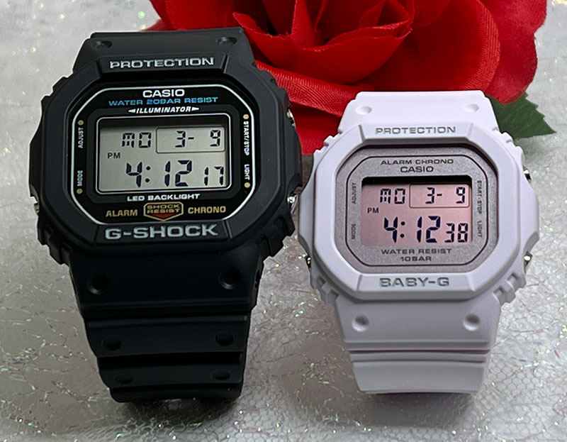 【あなたと刻む、これからの時間】ペアウォッチ gショック恋人たちのGショック ペアウオッチ G-SHOCK BABY-G ペア腕時計 カシオ 2本セット DW-5600UE-1JF BGD-565SC-4BJF デジタル クリスマス 誕生日 御祝い 銀婚式 結婚記念日 婚約 夫婦