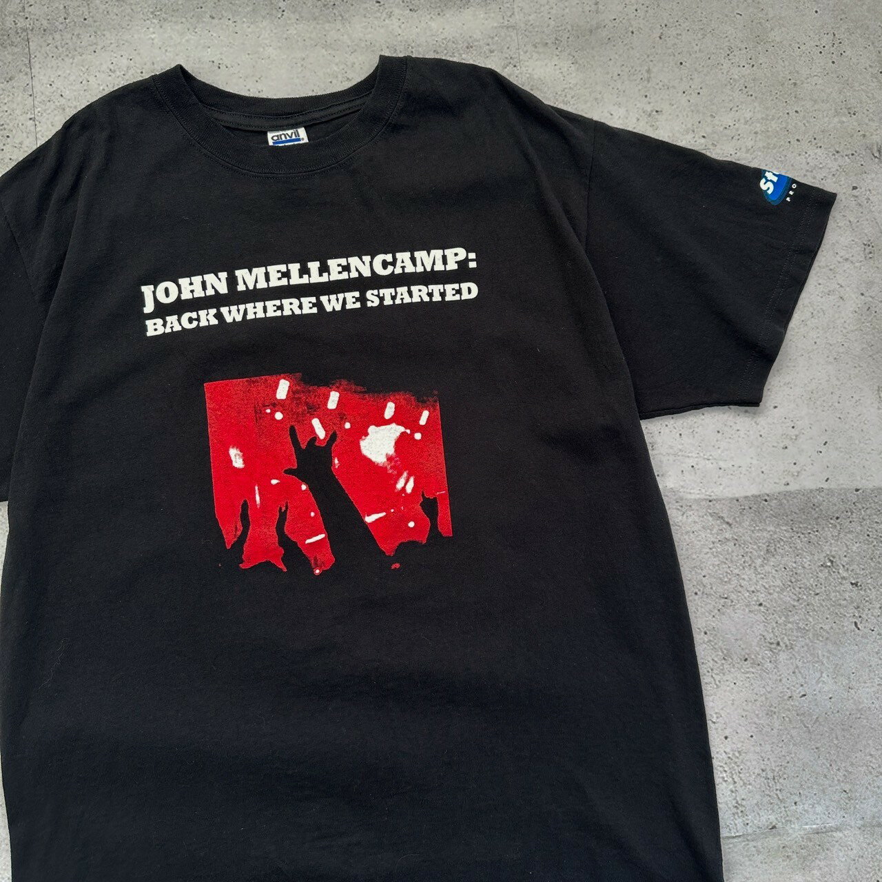【9/11まで！10％オフ】【中古】 John Mellencamp ジョン・メレンキャンプ ツアー 2008 プリント バンドT Tシャツ バックプリント XLサイズ ブラック 古着 UR-0474
