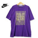 NIKE ナイキ スウッシュ ロゴ プリントTシャツ パープル XXLサイズ t180611-11