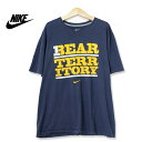 NIKE ナイキ NCAA カル・ゴールデンベアーズ カレッジ スウッシュ ロゴ Tシャツ ネイビー XXLサイズ t180611-3