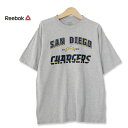 Reebok リーボック NFL ロサンゼルス・チャージャーズ ロゴ プリントTシャツ ライトグレー Lサイズ t180614-6