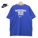 NIKE ナイキ DRI-FIT ドライフィット スウッシュ ロゴ プリントTシャツ ブルー XLサイズ t180703-8