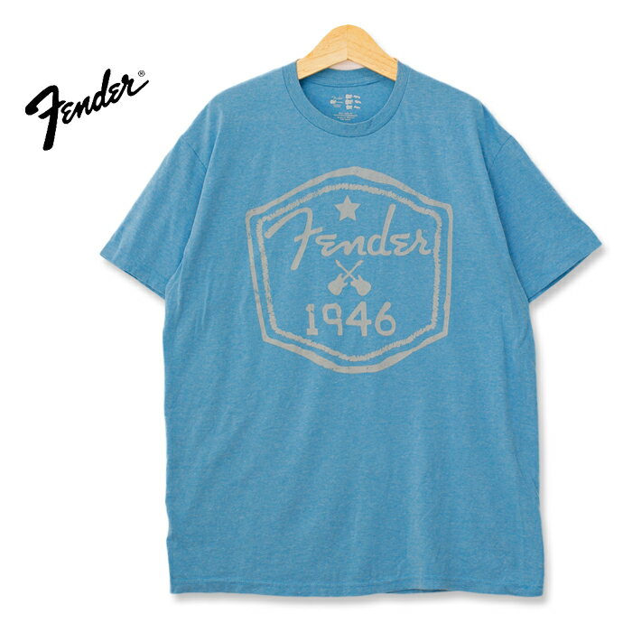 Fender フェンダー オフィシャル ロゴ プリントTシャツ ライトブルー XLサイズ t180806-3