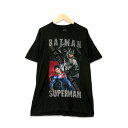 バットマン vs スーパーマン ワーナー・ブラザース映画 プリント 半袖Tシャツ メンズXLサイズ ブラック ユーズド 古着 t200518-134