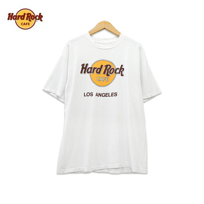 90s Hard Rock Cafe ハードロックカフェ ロサンゼルス プリント 半袖Tシャツ ホワイト メンズMサイズ ユーズド 古着 t200518-66のサムネイル
