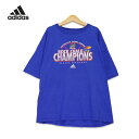 アディダス adidas カンザス・ジェイホークス NCAA 2010 チャンピオン プリント 半袖Tシャツ メンズ2XLサイズ ブルー ユーズド 古着 t200625-20