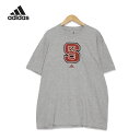 ノースカロライナ・ステート・ウルフパック NCAA プリント 半袖Tシャツ メンズXLサイズ グレー ユーズド 古着 t200625-21