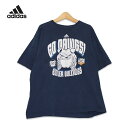 アディダス adidas バトラー・ブルドッグス Go Dawgs! NCAA バスケットボール 2010 プリント 半袖Tシャツ メンズXLサイズ ネイビー ユーズド 古着 t200625-5