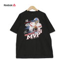 Reebok リーボック イーライ・マニング スーパーボウルXLII MVP プリント 半袖Tシャツ メンズXLサイズ ブラック NFL ニューヨーク・ジャイアンツ ユーズド 古着 t200625-67