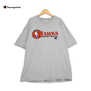 チャンピオン Champion NBA アトランタ・ホークス プリント 半袖Tシャツ メンズ XLサイズ グレー ユーズド 古着 t200715-92