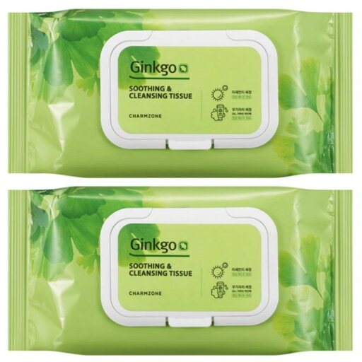 GINKGOチャームゾーンジンコ スージング&クレンジングティッシュ 70枚*2個 GINKGOチャームゾーンジンコ スージング&クレンジングティッシュ 70枚*2個