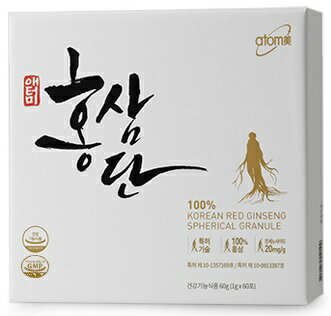 Atomy(アトミ) アトミ 紅参丹 Korean Red Ginseng Spherical Granule 1g X 60ea = 60g