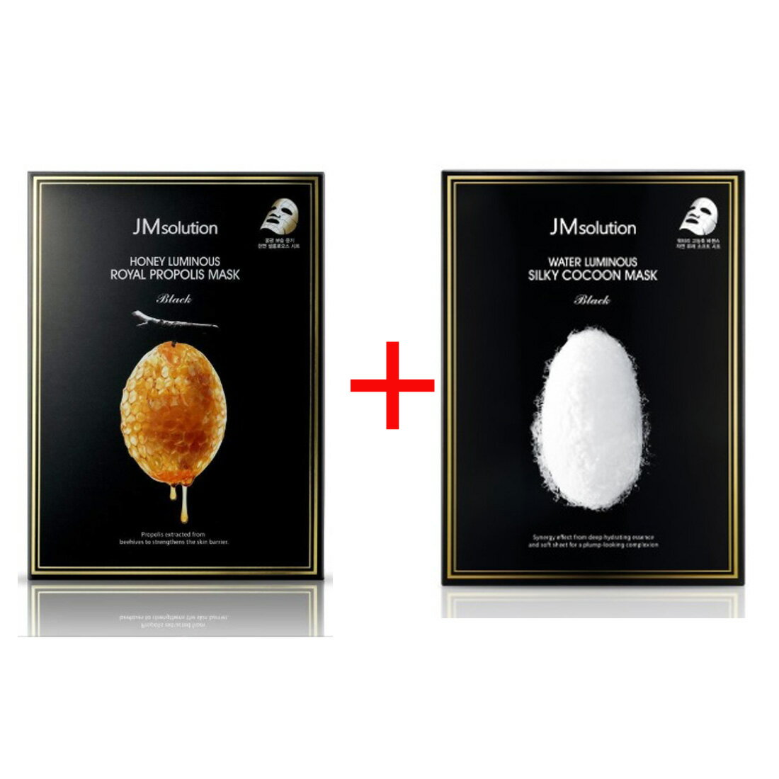 JMsolution Honey Luminous Royal Propolis Mask Black + Water Luminous Silky Cocoon Mask Black／ 30ml × 20枚