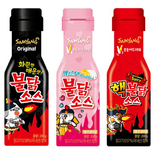 [三養] ブルダック炒ソース 200g + カルボブルダック炒ソース 200g + ヘクブルダック炒ソース 200g 3種類セット / 韓国食品 / 韓国ソース / 辛口ソース / ブルダック炒め麺のサムネイル