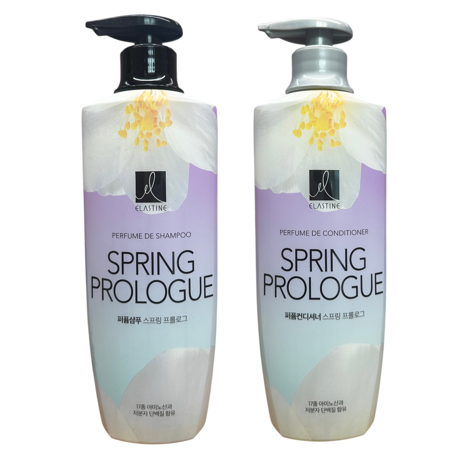 パフューム スプリングプロローグ シャンプー＋コンディショナー 各600ml / Elastine Perfume Spring Prologue / 17種アミノ酸 48時間持続香り LG生活健康 