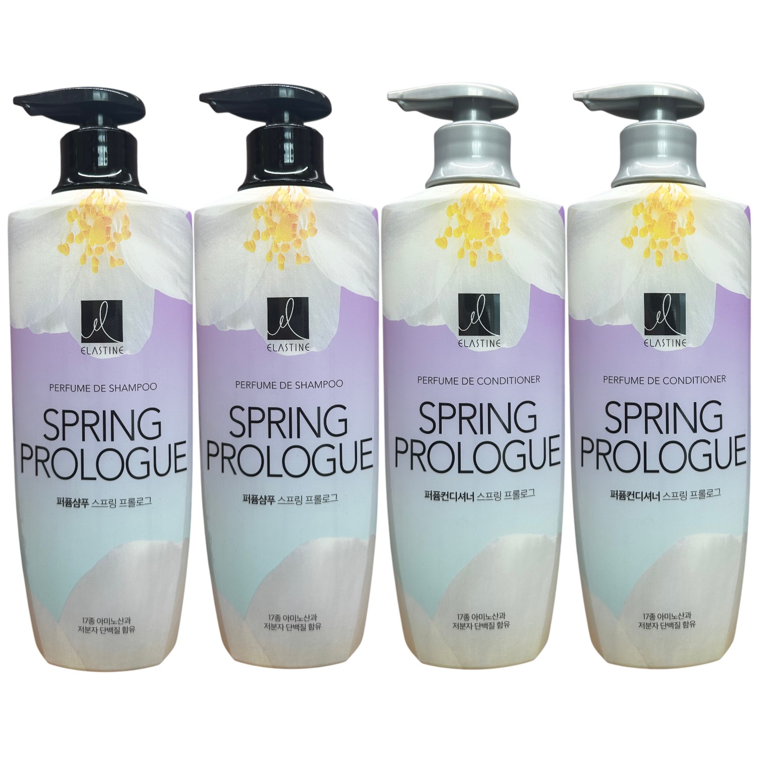 パフューム スプリングプロローグ シャンプー×2＋コンディショナー×2 各600ml / Elastine Perfume Spring Prologue / 17種アミノ酸 48時間持続香り まとめ買い 