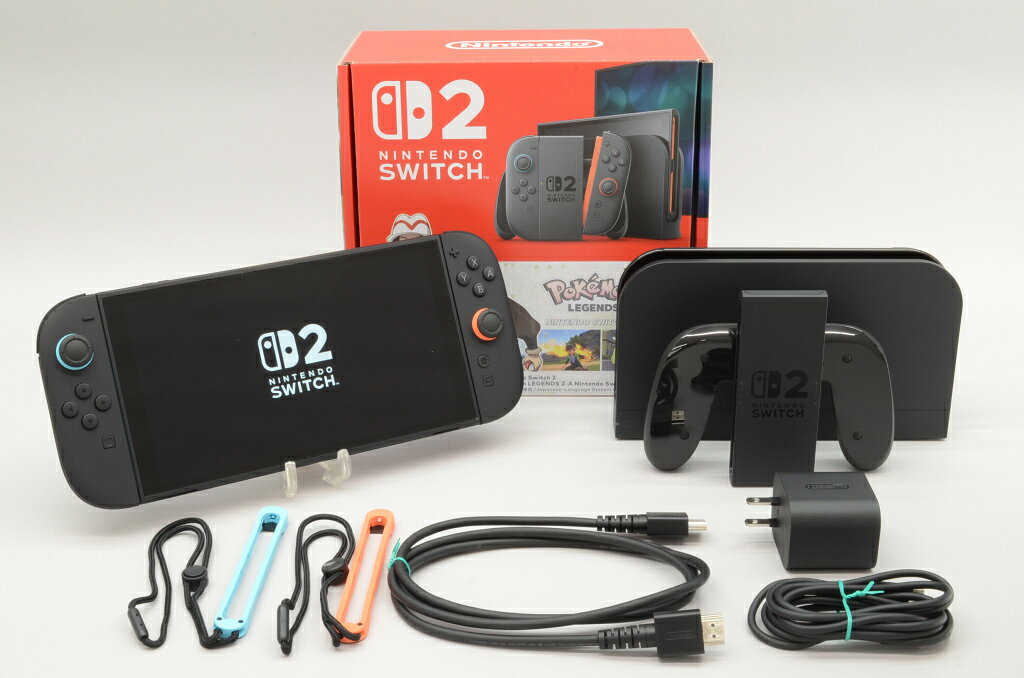 ■ 外観ランク：A (すり傷・塗装剥げ・変色がほとんどなく、きれいな中古品） ※中古商品につき、微細なキズ・汚れがございます。ご了承の上、お買い求め下さい。 ■返品・返金保証期間 1ヶ月 ■商品のご案内 商品名：Nintendo Switch 2 (日本語・国内専用) Pokemon LEGENDS Z-A Nintendo Switch 2 Edition セット メーカー：Nintendo 型番：BEE-S-KB6PC JAN/ISBN：4902370553505 ■付属品 Joy-Con2(L)ライトブルー Joy-Con2(R)ライトレッド Joy-Con2 ストラップ×2 Joy-Con2 グリップ Switch2 ドック Switch2 ACアダプター USB-C充電ケーブル ウルトラ ハイスピード HDMIケーブル 『Pokemon LEGENDS Z-A Switch2 Edition』 DL版 化粧箱 ■特記事項 この商品に同梱のダウンロード版ソフトは、本体設定でログインを行ったニンテンドーアカウントにダウンロード版ソフトが紐付きます。 一度限りの紐付けとなります。紐付け完了後に別アカウントへの紐付けは出来ませんので、ログインされるアカウントにご注意ください。 もし、誤ったアカウントに紐付けされてしまっても当店では補償出来ませんので、ご了承ください。 付属品上記記載分のみ。 その他仕様の詳細はメーカーHPにてご確認下さい。 本体キズ(小)あり 付属品キズ、変色あり 中古品となりますので、付属品に記載のない限り、「初回・限定・封入等 特典類」はお付けしておりません。なお、ネットワークを利用したダウンロードコード等も使用できません。 ■社内処理欄 2098961648711 RGLヨキ-BEESKB6PC[28.10.26]【中古】【ソフト付き】Nintendo Switch 2 (日本語・国内専用) Pokemon LEGENDS Z-A Nintendo Switch 2 Edition セット BEE-S-KB6PC【ソフト付き】 外観ランクA ※商品写真はクリックで拡大出来ます ※化粧箱(元箱)は記載や商品写真に無い場合、付属いたしません。