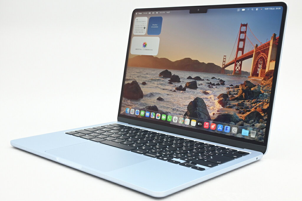 ■商品のご案内 商品名：MacBook Air 13インチ M4(10コアCPU/10コアGPU) 16GB/512GB スカイブルー MC6U4J/A メーカー：Apple 型番：MC6U4J/A JAN/ISBN：4549995550580 ■製品の仕様 メーカー出荷時仕様（赤字は変更箇所です） OS：MacOS27.0.1 CPU：AppleM4(10コアCPU/10コアGPU) メモリ：16GB ストレージ：512GB(SSD) 光学ドライブ：- 無線LAN：IEEE802.11ax無線LAN(Wi-Fi6E)、Bluetooth5.3 TVチューナー：× インターフェース：Thunderbolt4(USB-C)ポート×2(充電、DisplayPort、Thunderbolt4(最大40Gb/s)、USB4(最大40Gb/s)対応) ディスプレイ：13.6インチ（2560×1664） Word/Excel：別売り 発売日：2025/03/01 ■返品・返金保証期間 3ヶ月保証 ■付属品 ACアダプタ USB-C-MagSafeケーブル ■特記事項 ※中古商品につき、微細なキズ・汚れがございます。 　ご了承の上、お買い求め下さい。 ■社内処理欄 2098455856356 R1Lメミ-MC6U4JA[19.10.26]【中古】Apple MacBook Air 13インチ M4(10コアCPU/10コアGPU) 16GB/512GB スカイブルー MC6U4J/A ※商品写真はクリックで拡大出来ます ※化粧箱(元箱)は記載や商品写真に無い場合、付属いたしません。