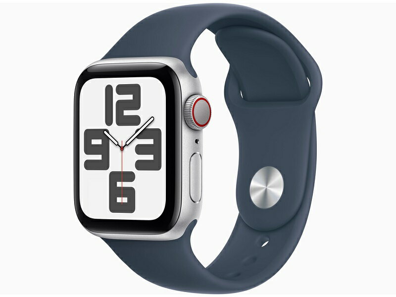 【中古(未使用買取品)】 Apple Watch SE 第2世代 GPS+Cellularモデル 40mm MRGJ3J/A (シルバー/ストームブルースポーツバンド S/M)
