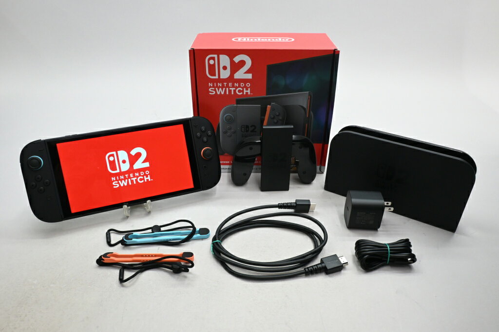 ■ 外観ランク：A (すり傷・塗装剥げ・変色がほとんどなく、きれいな中古品） ※中古商品につき、微細なキズ・汚れがございます。ご了承の上、お買い求め下さい。 ■返品・返金保証期間 1ヶ月 ■商品のご案内 商品名：Nintendo Switch 2 (日本語・国内専用) マリオカート ワールド セット メーカー：Nintendo 型番：BEE-S-KB6PA JAN/ISBN：4902370553031 ■付属品 Joy-Con2(L)ライトブルー Joy-Con2(R)ライトレッド Joy-Con2 ストラップ×2 Joy-Con2 グリップ Switch2 ドック Switch2 ACアダプター USB-C充電ケーブル ウルトラ ハイスピード HDMIケーブル Switch2 ソフト 『マリオカート ワールド』 DL版 化粧箱 ■特記事項 この商品に同梱のダウンロード版ソフトは、本体設定でログインを行ったニンテンドーアカウントにダウンロード版ソフトが紐付きます。 一度限りの紐付けとなります。紐付け完了後に別アカウントへの紐付けは出来ませんので、ログインされるアカウントにご注意ください。 もし、誤ったアカウントに紐付けされてしまっても当店では補償出来ませんので、ご了承ください。 付属品上記記載分のみ。 ※箱傷みあり その他仕様の詳細はメーカーHPにてご確認下さい。 中古品となりますので、付属品に記載のない限り、「初回・限定・封入等 特典類」はお付けしておりません。なお、ネットワークを利用したダウンロードコード等も使用できません。 ■社内処理欄 2098961620861 RGKモナ-BEESKB6PA[16.04.26]【中古】【ソフト付き】Nintendo Switch 2 (日本語・国内専用) マリオカート ワールド セット BEE-S-KB6PA【ソフト付き】 外観ランクA ※商品写真はクリックで拡大出来ます ※化粧箱(元箱)は記載や商品写真に無い場合、付属いたしません。