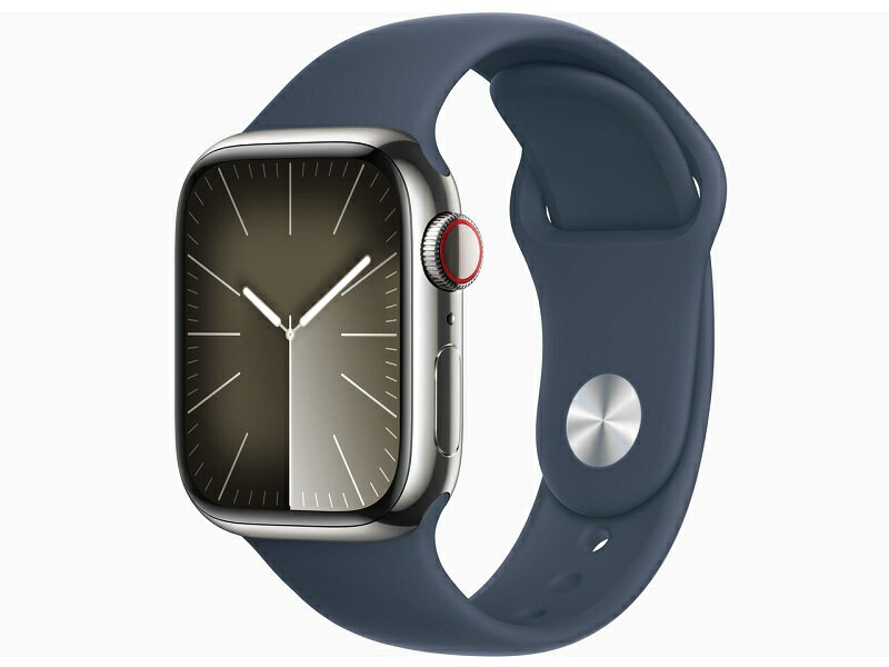 【中古(未使用買取品)】 Apple Watch Series 9 GPS+Cellularモデル 41mm MRJ23J/A (シルバーステンレススチールケース/ストームブルースポーツバンド S/M)