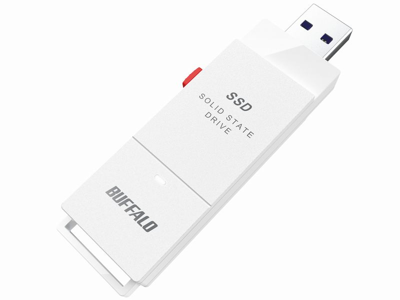 【箱破損 または 箱汚れ品】BUFFALO SSD-SCT2.0U3-WA (ホワイト) TV録画対応 スティック型 MiniStation SSD