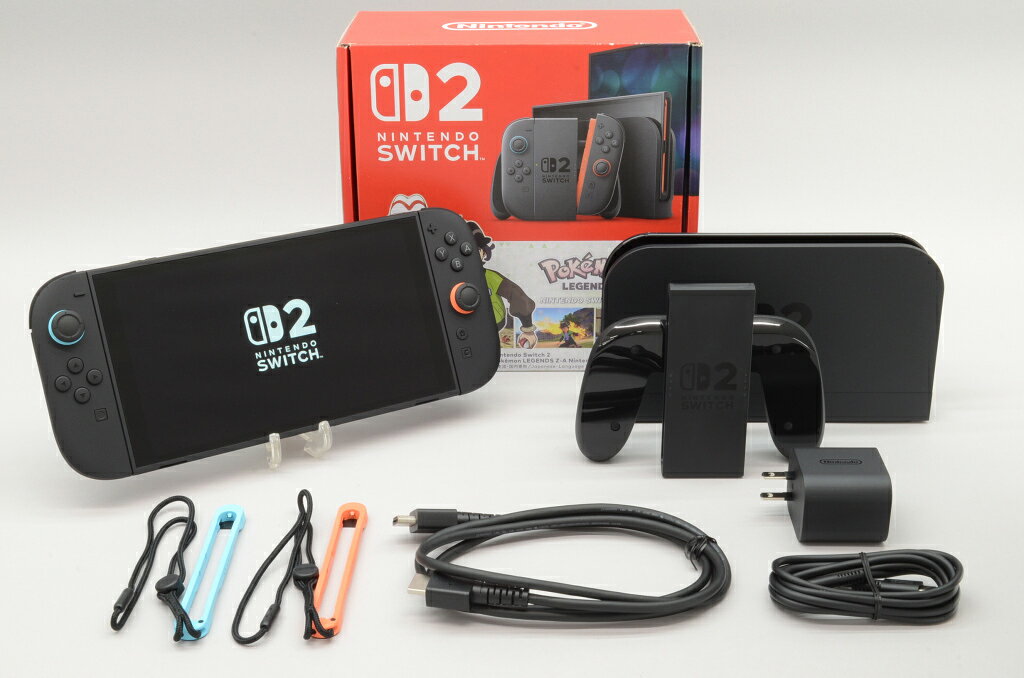 ■ 外観ランク：A (すり傷・塗装剥げ・変色がほとんどなく、きれいな中古品） ※中古商品につき、微細なキズ・汚れがございます。ご了承の上、お買い求め下さい。 ■返品・返金保証期間 1ヶ月 ■商品のご案内 商品名：Nintendo Switch 2 (日本語・国内専用) Pokemon LEGENDS Z-A Nintendo Switch 2 Edition セット メーカー：Nintendo 型番：BEE-S-KB6PC JAN/ISBN：4902370553505 ■付属品 Joy-Con2(L)ライトブルー Joy-Con2(R)ライトレッド Joy-Con2 ストラップ×2 Joy-Con2 グリップ Switch2 ドック Switch2 ACアダプター USB-C充電ケーブル ウルトラ ハイスピード HDMIケーブル 『Pokemon LEGENDS Z-A Switch2 Edition』 DL版 化粧箱 ■特記事項 この商品に同梱のダウンロード版ソフトは、本体設定でログインを行ったニンテンドーアカウントにダウンロード版ソフトが紐付きます。 一度限りの紐付けとなります。紐付け完了後に別アカウントへの紐付けは出来ませんので、ログインされるアカウントにご注意ください。 もし、誤ったアカウントに紐付けされてしまっても当店では補償出来ませんので、ご了承ください。 付属品上記記載分のみ。 その他仕様の詳細はメーカーHPにてご確認下さい。 付属品キズ、変色あり 中古品となりますので、付属品に記載のない限り、「初回・限定・封入等 特典類」はお付けしておりません。なお、ネットワークを利用したダウンロードコード等も使用できません。 ■社内処理欄 2098961640586 RGLソP-BEESKB6PC[28.10.26]【中古】【ソフト付き】Nintendo Switch 2 (日本語・国内専用) Pokemon LEGENDS Z-A Nintendo Switch 2 Edition セット BEE-S-KB6PC【ソフト付き】 外観ランクA ※商品写真はクリックで拡大出来ます ※化粧箱(元箱)は記載や商品写真に無い場合、付属いたしません。