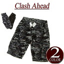  ix051 新品 Clash Ahead フェイクファー カモフラージュ柄 カーゴ ショートパンツ メンズ 迷彩 アメカジ ショーツ ハーフパンツ 