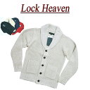 【4色3サイズ】 ia012 新品 Lock Heaven ローゲージ ショールカラー ミックスニット カーディガン メンズ SHAWL COLLAR KNIT CARDIGAN 長袖 ニットセーター アクリル アメカジ