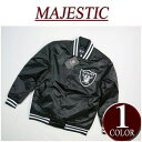【9/28再入荷! 2017秋冬 5サイズ】 ib671 新品 MAJESTIC NFL オークランド レイダース ナイロンサテン スタジャン OLR0017 メンズ マジェスティック NFL OFFICIAL WEAR ワッペン付 スタジアムジャケット 【smtb-kd】