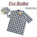 【3サイズ】 ja562 新品 FIVE BROTHER オンブレチェック 半袖 ライト ネルシャツ 1516057 メンズ ファイブブラザー LIGHT FLANNEL WORK SHIRTS チェックシャツ フランネルシャツ ワークシャツ