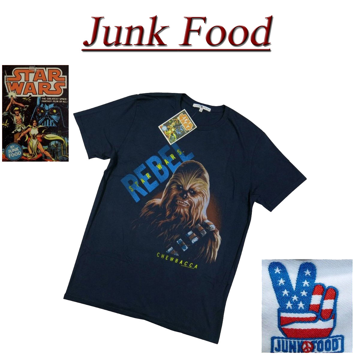  ab541 新品 JUNK FOOD USA産 REBEL CHEWBACCA STAR WARS スターウォーズ チューバッカ 半袖 Tシャツ S2941-7730 メンズ ジャンクフード ティーシャツ JunkFood MADE IN USA 